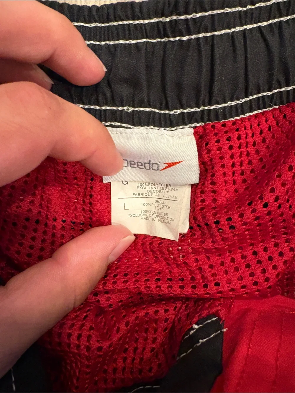 Vintage Speedo Red Tribal Y2K Board Shorts Swim Trunks